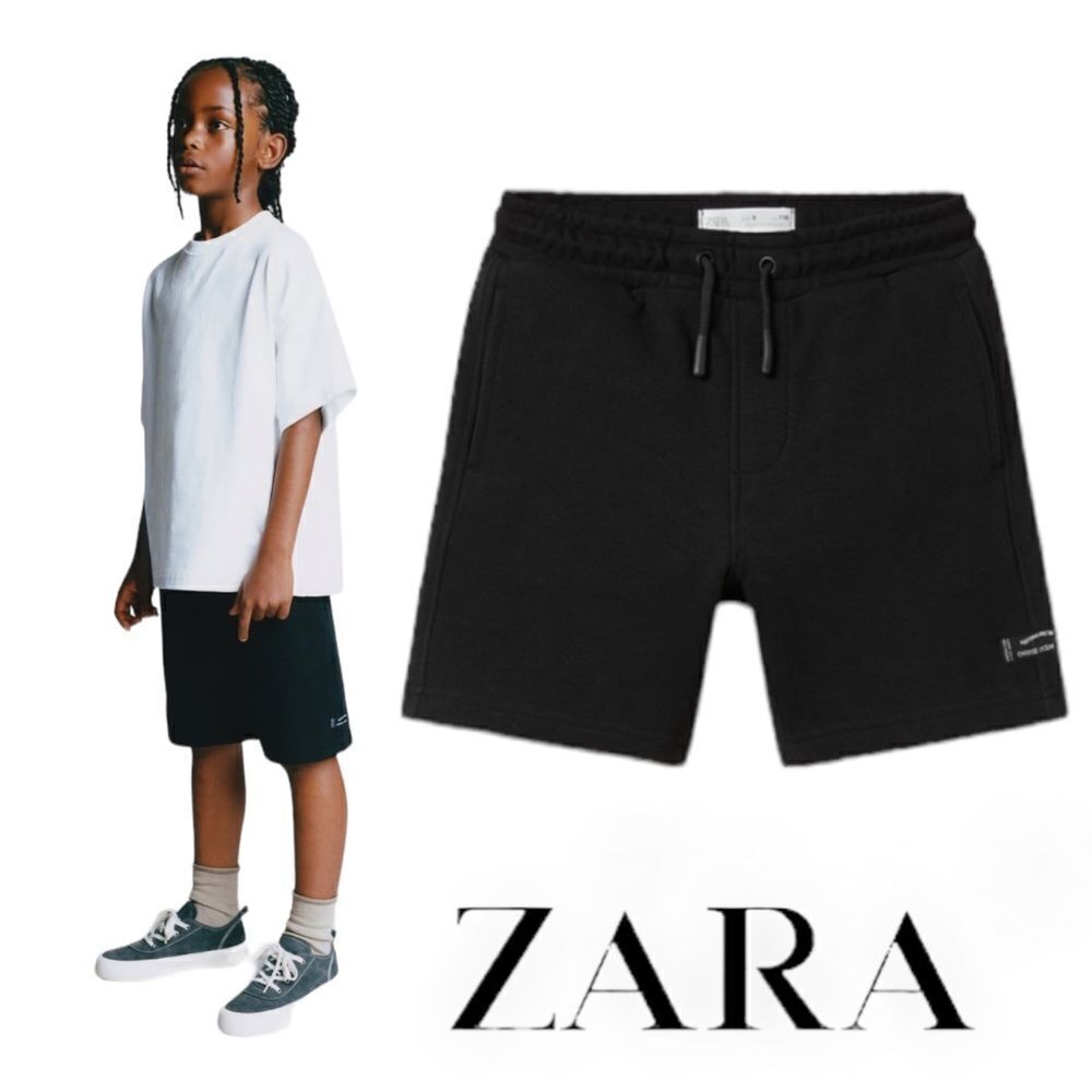 ZARA Kids | Black | PLUSH COMFORT TEXTURED SHORTS